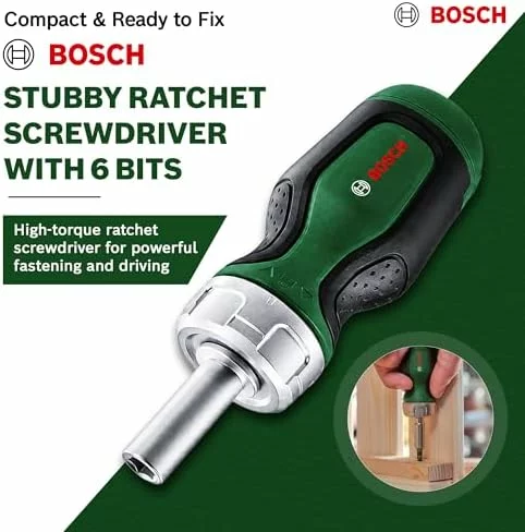 Bosch destornillador corto de trinquete con 6 puntas