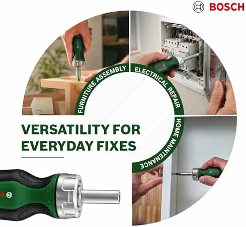 Bosch destornillador corto de trinquete con 6 puntas