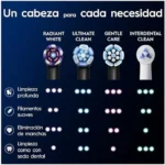 Cabezales de recambio Oral-B iO Radiant White negros, pack de 8