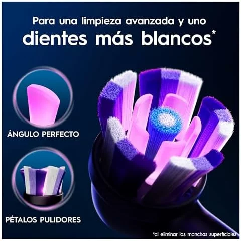 Cabezales de recambio Oral-B iO Radiant White negros, pack de 8
