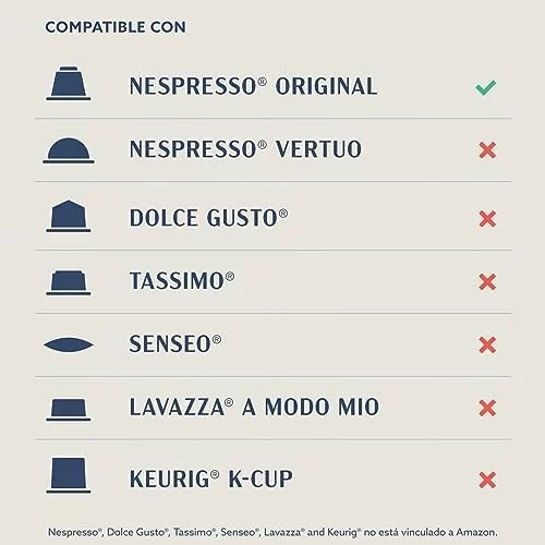 Café brasileño By Amazon compatible con Nespresso, 100 cápsulas