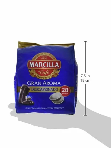 Cafetera Café Marcilla Gran Aroma Descafeinado, pack de 5 x 28 cápsulas