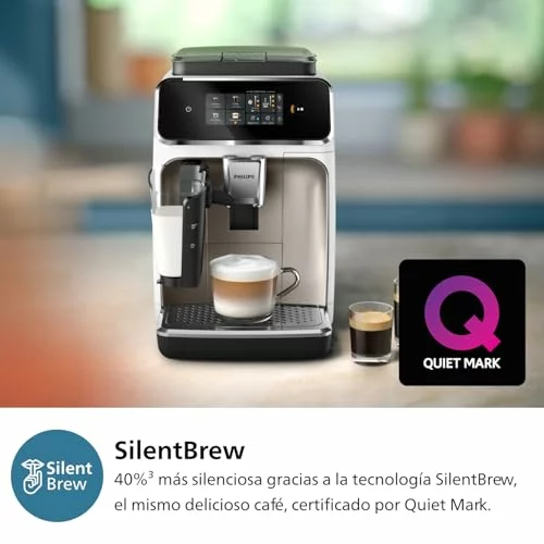 Cafetera superautomática Philips 2300 LatteGo Cromo Blanco