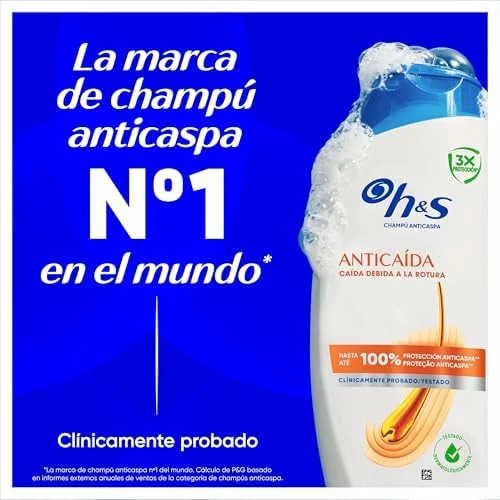 Champú anticaspa y anticaída H&S con cafeína, pack 2 x 800 ml
