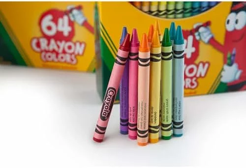 Crayones de cera Crayola, paquete de 64 colores