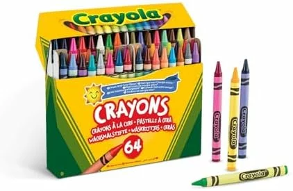 Crayones de cera Crayola, paquete de 64 colores
