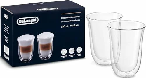 De’Longhi 5513214611 Pack de 2 Verre à café latte isolé 330ml