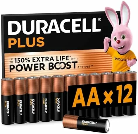 DURACELL Plus AA Pilas Alcalinas (Paquete de 12) 1.5V, LR06