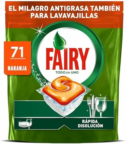 Fairy Original TodoEn1 Cápsulas Lavavajillas Máquina Naranja, 71 Cápsulas