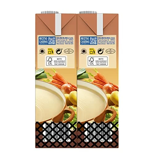 Gallina Blanca Caldo Casero de Pollo 100% Natural, pack de 4 litros