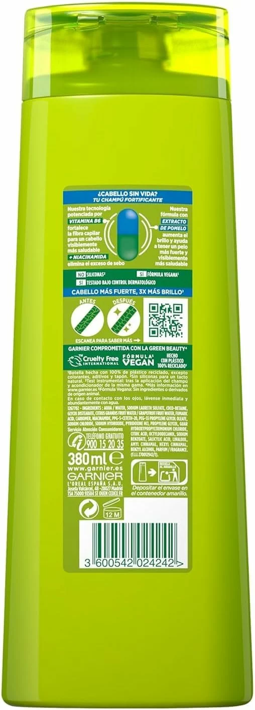 Garnier Fructis Shampoo Force and Gloss Shampoo, 2-in-1 380ml por 4,10 euros