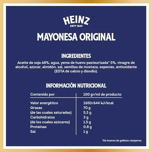 Heinz Mayonesa 400 ml, pack 3×2 por 5,80 euros
