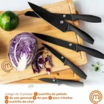 Set de cuchillos de cocina MasterChef, 5 piezas de acero inoxidable