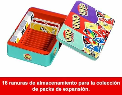 Mattel Games UNO con 2 expansiones y caja metálica