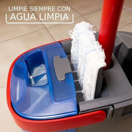 Mopa plana Vileda H2Pro con doble depósito y microfibra