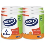 Nicky Milusos, pack de 6 rollos de papel de cocina de 2 capas