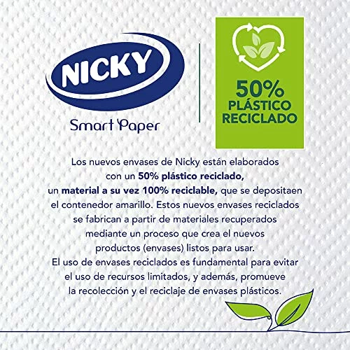 Nicky Milusos, pack de 6 rollos de papel de cocina de 2 capas