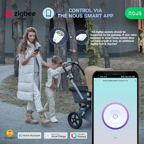 NOUS A1Z enchufe inteligente ZigBee con monitorización energética Pack 1 10A