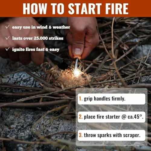 Kit de iniciación de fuego UPINWENUP para supervivencia y camping
