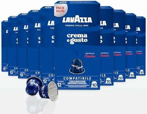 Pack 100 Cápsulas Lavazza Crema e Gusto Classico compatibles con Nespresso Original