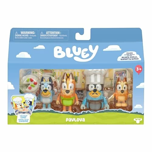 Pack de 4 figuras articuladas Bluey Le Pavlova