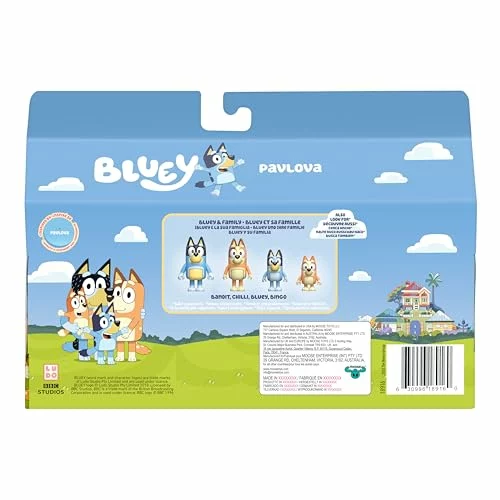 Pack de 4 figuras articuladas Bluey Le Pavlova
