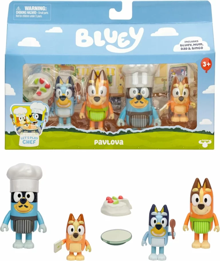 Pack de 4 figuras articuladas Bluey Le Pavlova