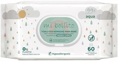 Pack de 8 toallitas bebé Mi Bollito Aqua Pure