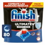 Pastillas Finish Powerball Ultimate Infinity Shine para lavavajillas, 80 unidades
