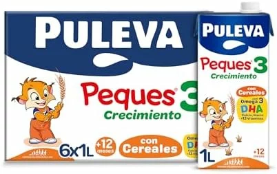 Puleva Peques 3 con Cereales Leche Crecimiento +12 Meses, Pack 6x1L
