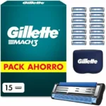 Recambios Gillette Mach3 Base pack de 15 cuchillas para afeitado masculino