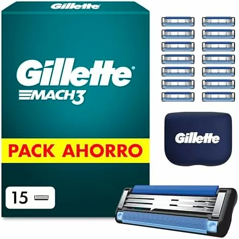Recambios Gillette Mach3 Base pack de 15 cuchillas para afeitado masculino