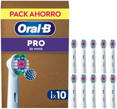 Recambios Oral-B 3D White blancos, pack de 10