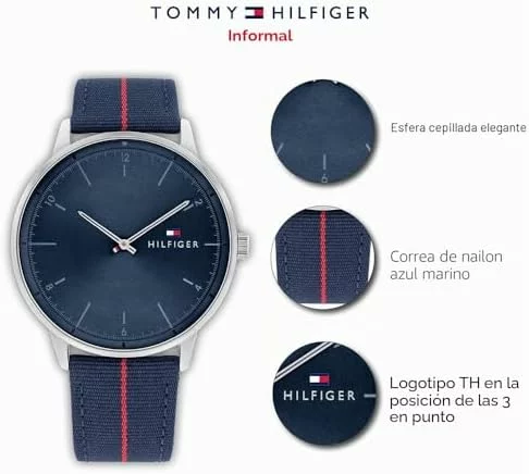Reloj analógico Tommy Hilfiger 1791844 de cuarzo con correa de nailon azul marino