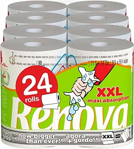 Renova papel de cocina decorado, 24 rollos (12 packs de 2)