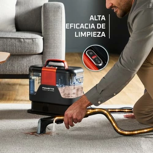 Rowenta Clean It Hot & Cold, Aspiradora tapicerías 1150W, 5 Acc, Negro