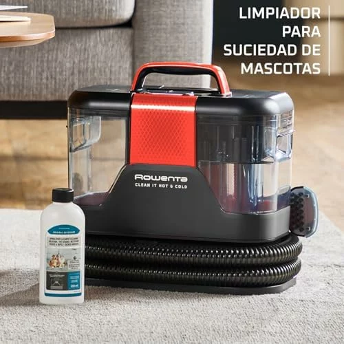 Rowenta Clean It Hot & Cold, Aspiradora tapicerías 1150W, 5 Acc, Negro