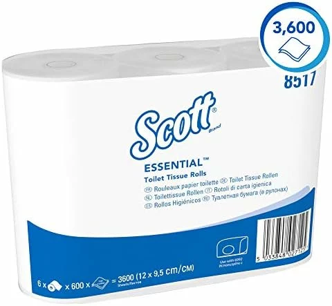 Scott Papel Higiénico 8517, 2 Capas, Papel Higiénico en rollo, 36×600