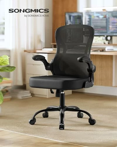 Silla de oficina ergonómica SONGMICS de malla con soporte lumbar