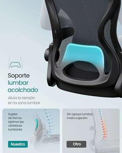 Silla de oficina ergonómica SONGMICS de malla con soporte lumbar