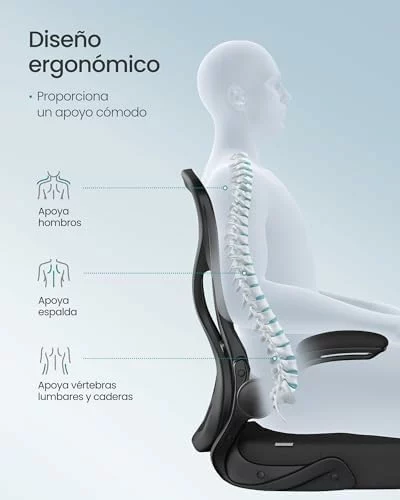 Silla de oficina ergonómica SONGMICS de malla con soporte lumbar