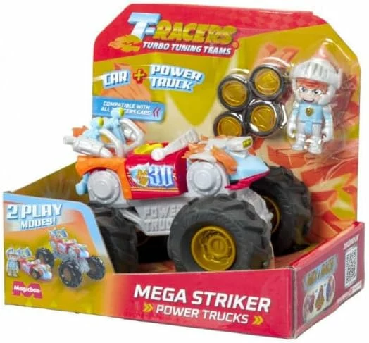 T-Racers Power Truck Mega Striker con piloto y vehículo exclusivos