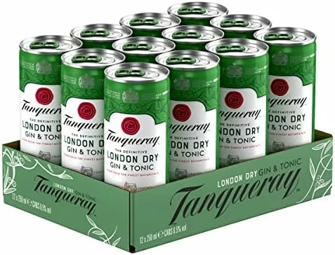 Tanqueray London Dry Gin y Tonic 250 ml x 12
