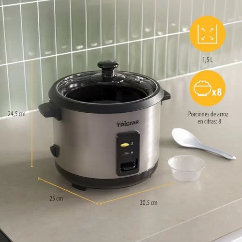 Tristar Olla Arrocera 1,5 L con vapor y mantener caliente RK-6145