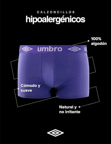 Umbro Calzoncillos Hombre Boxer 100% Algodón Pack 5