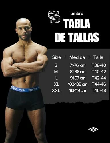 Umbro Calzoncillos Hombre Boxer 100% Algodón Pack 5
