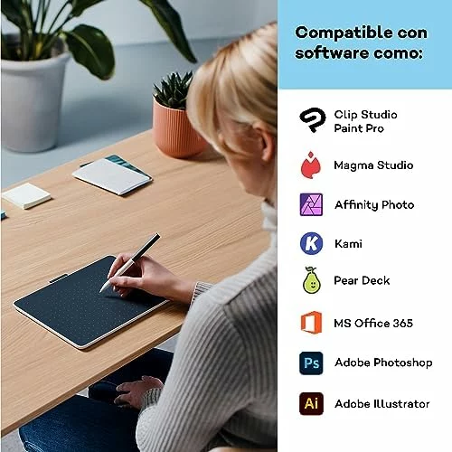 Wacom One Medium, tableta gráfica con lápiz sin batería