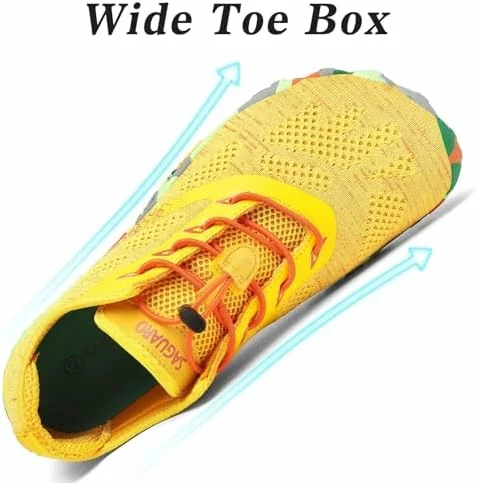 Zapatillas minimalistas SAGUARO barefoot de trail y agua, amarillo