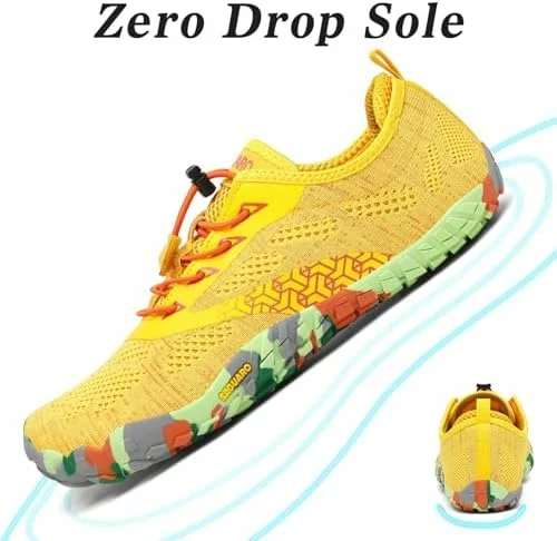 Zapatillas minimalistas SAGUARO barefoot de trail y agua, amarillo