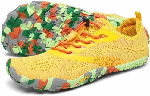 Zapatillas minimalistas SAGUARO barefoot de trail y agua, amarillo